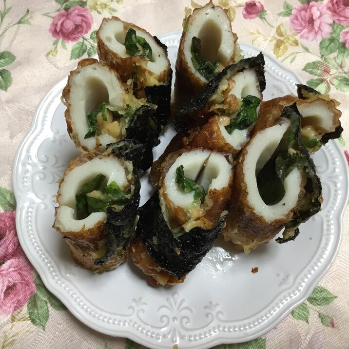 ビールのおつまみにちくわ納豆揚げ